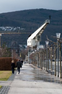 201101141238 - Bingen: Landesgartenschaugelände bei Hochwasser